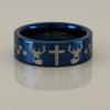 Buck Cross Buck Tungsten Pipe Style Ring