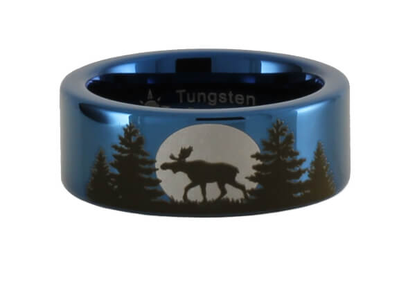Tungsten Moose Forest Moon Ring