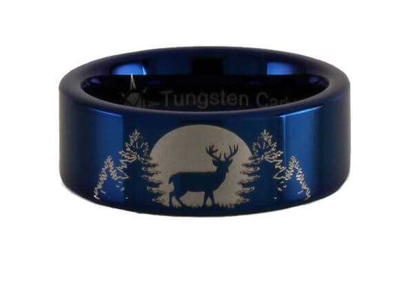 Tungsten Carbide Deer Cross Fish Ring - My Shinies