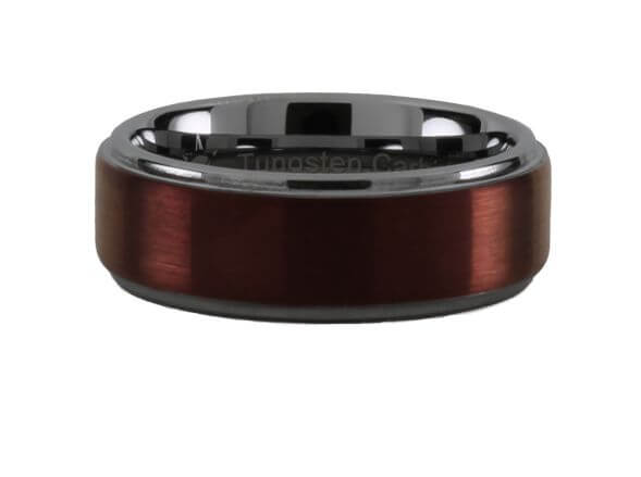 Tungsten Carbide Burgundy Step Ring