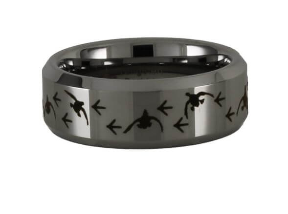 Turkey Tracks & Cupped Ducks Tungsten Ring