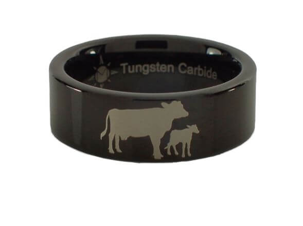 Cow and Calf Tungsten Ring