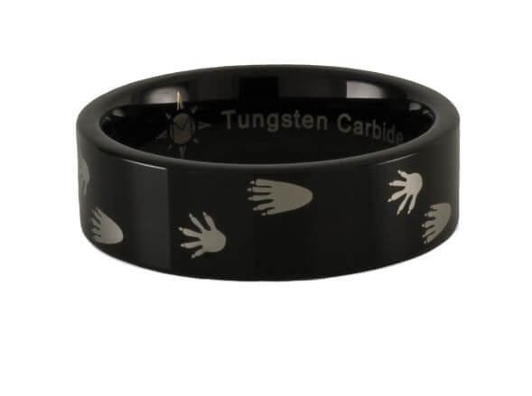 Tungsten Carbide Raccoon Tracks Ring