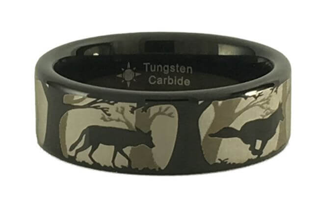 Coyote Forest Scene Ring