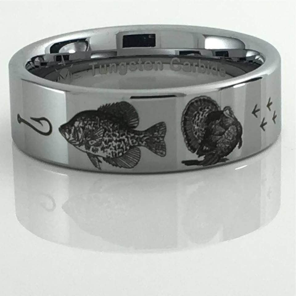 Crappie fish and Turkey Tungsten Ring - My Shinies