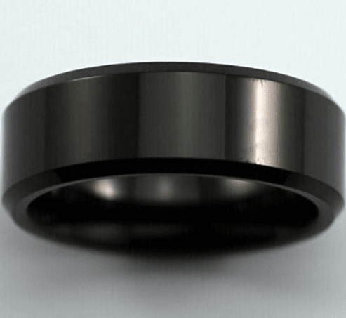 Custom Tungsten 8mm Beveled Ring