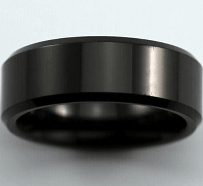 Custom Tungsten 8mm Beveled Ring