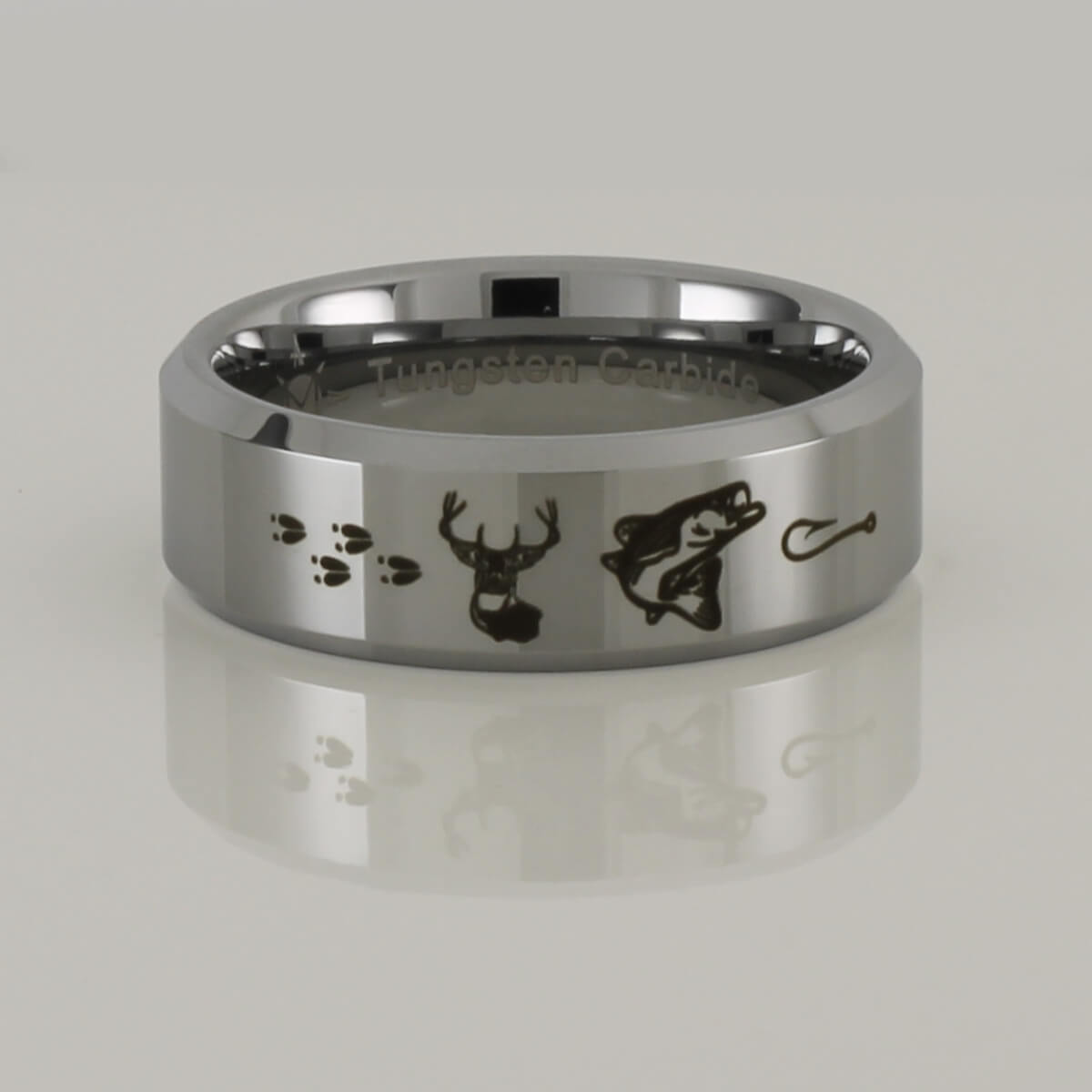 Tungsten Carbide Deer and Fish Ring