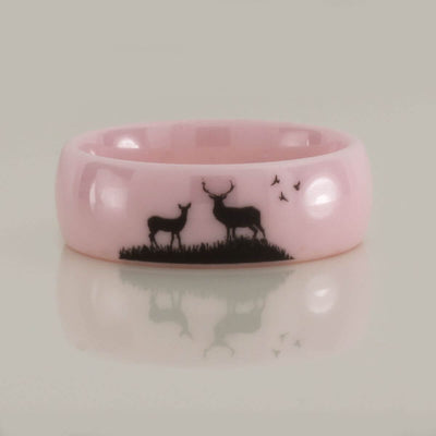 Deer Lovers Ceramic Ring