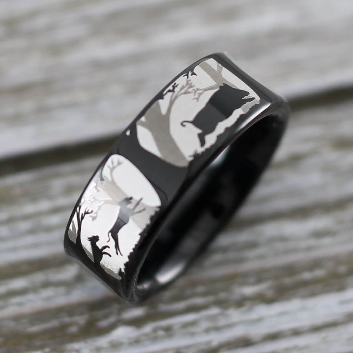 Tungsten Carbide Hogs and Dogs Ring