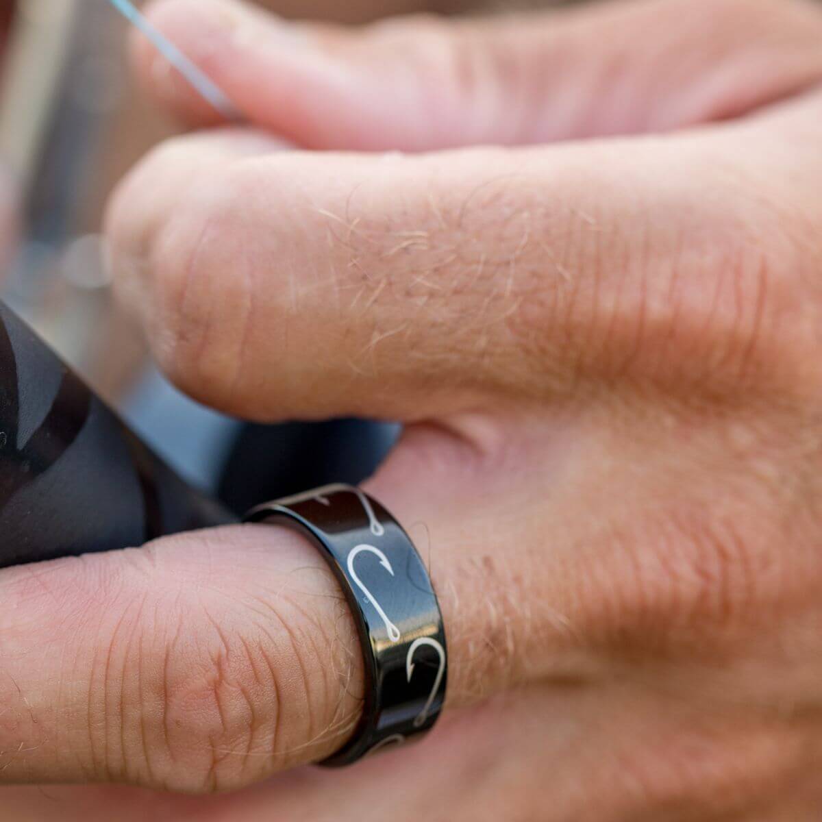 Tungsten Carbide Fish Hook Ring