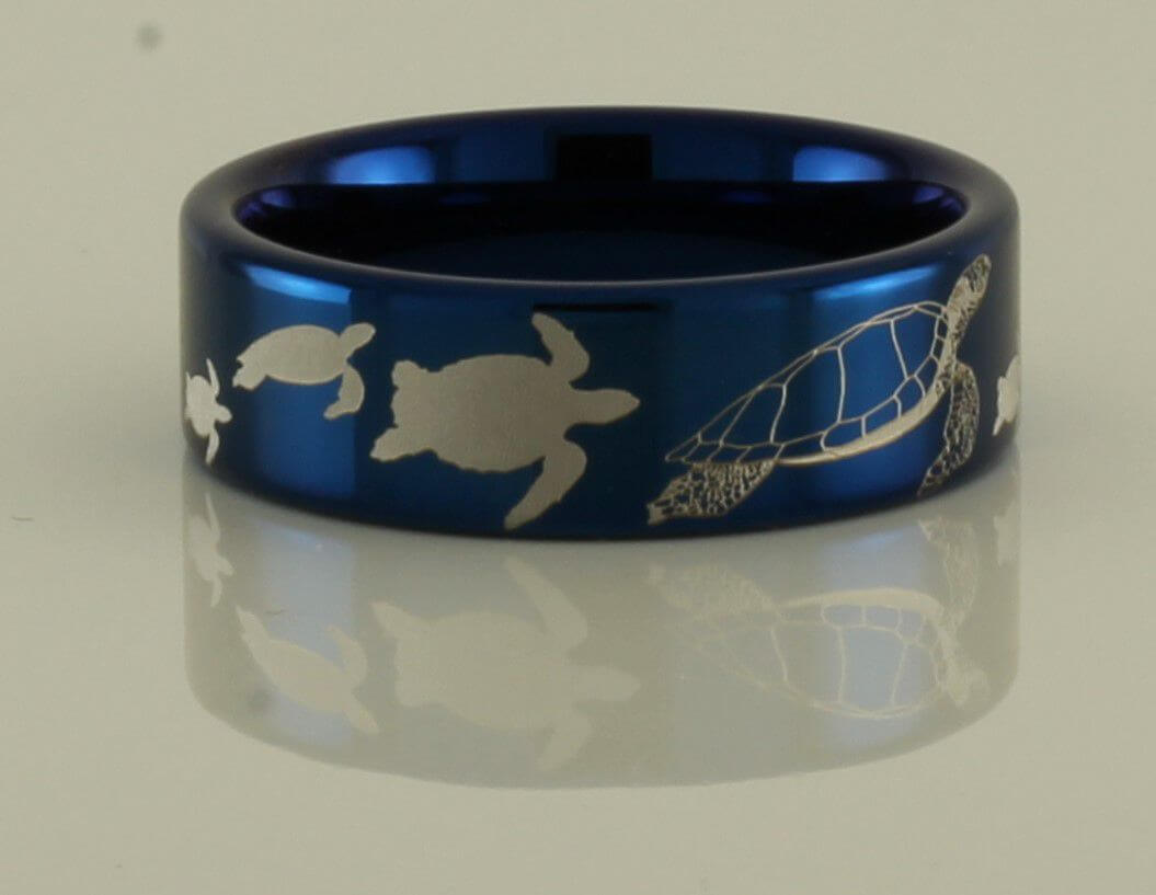 Sea Turtle Tungsten Ring