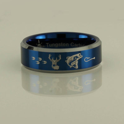 Tungsten Carbide Deer and Fish Ring