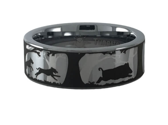 Tungsten Carbide Hogs and Dogs Ring