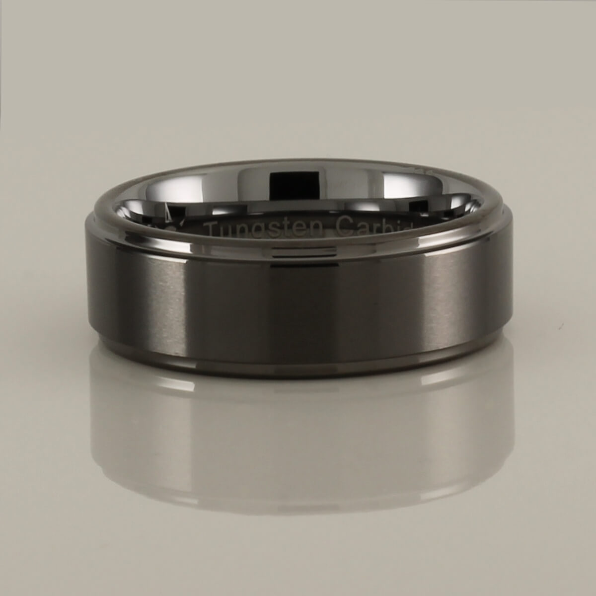 Gunmetal Tungsten Carbide Step Ring