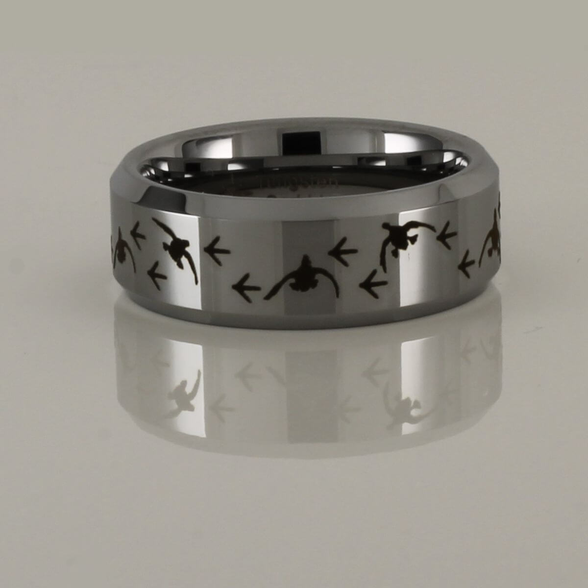 Turkey Tracks & Cupped Ducks Tungsten Ring