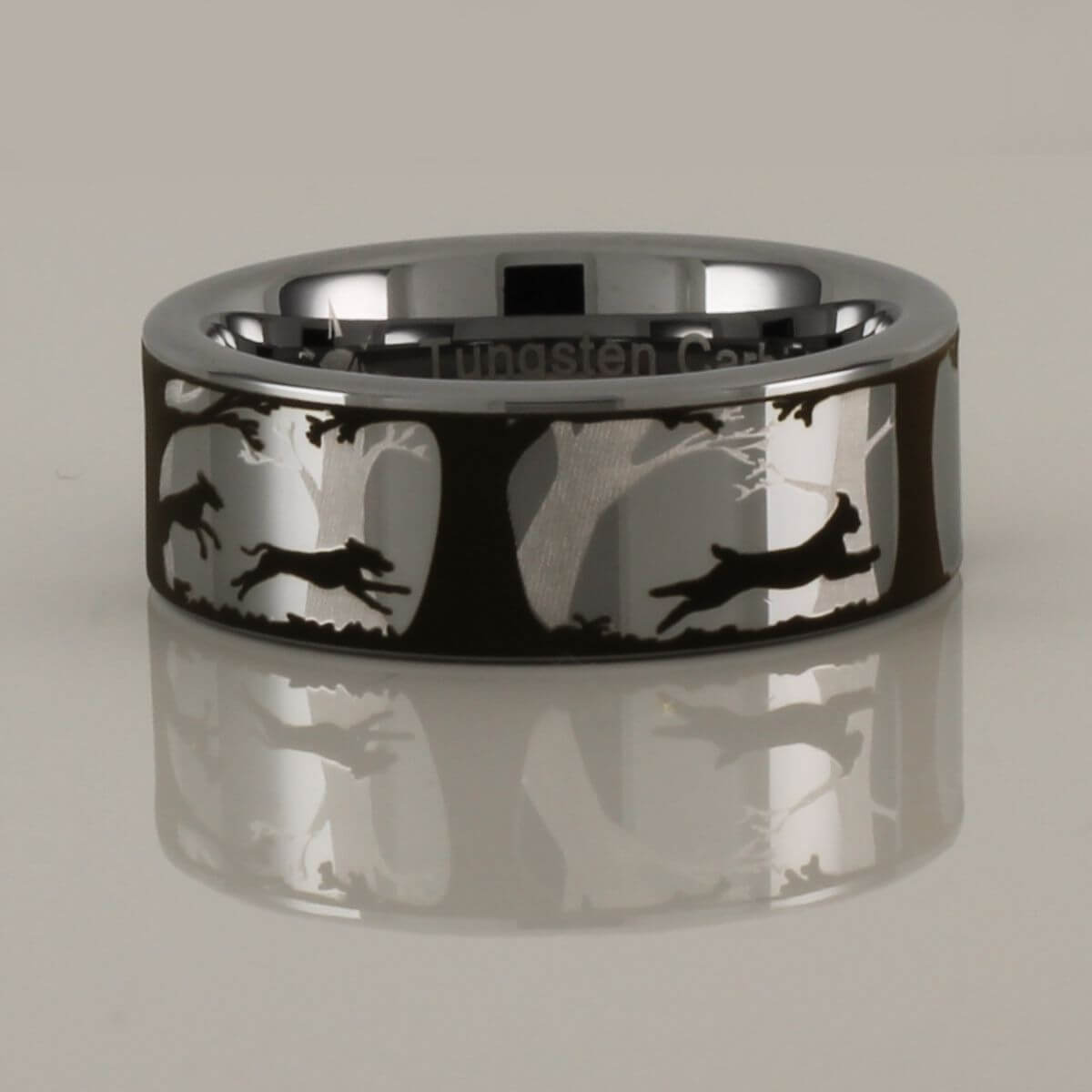 Dogs and Bobcat Tungsten Carbide Ring