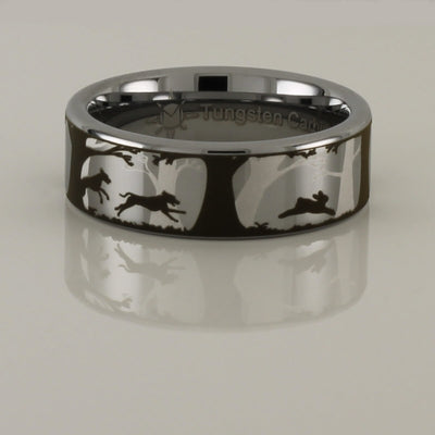 Dogs and Rabbit Tungsten Ring
