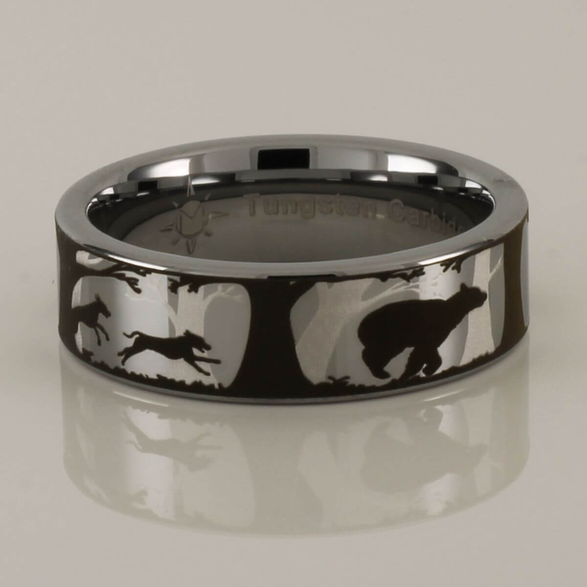 Dogs and Bear Tungsten Carbide Ring