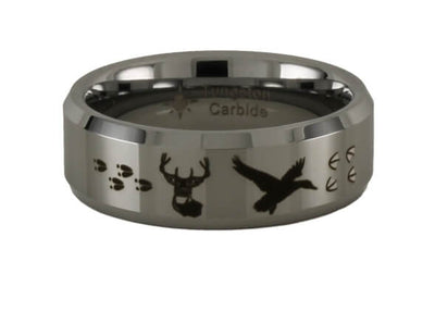 Deer and Duck Tungsten Ring