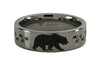 Tungsten Carbide Bear and Tracks Ring