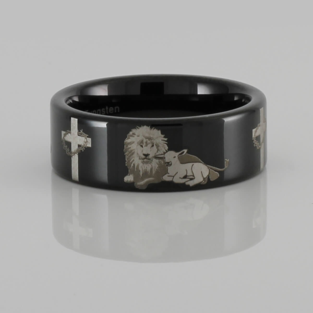 Lion and the Lamb Tungsten Ring