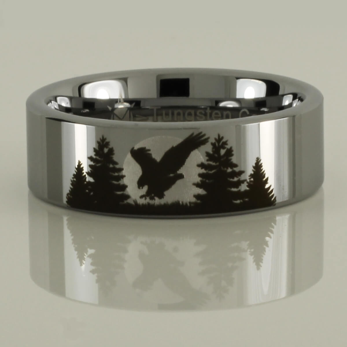 Eagle and Forest Tungsten Ring