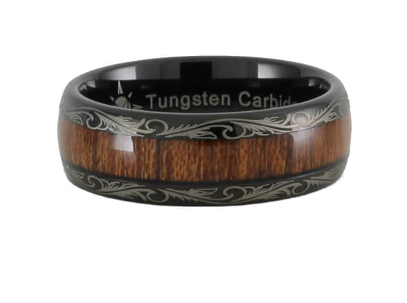 Vintage Dome Wood Inlay Ring