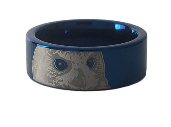 Tungsten Owl Ring