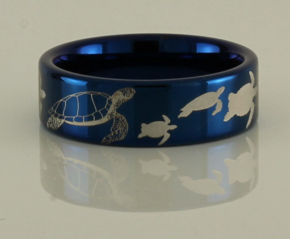 Sea Turtle Tungsten Ring