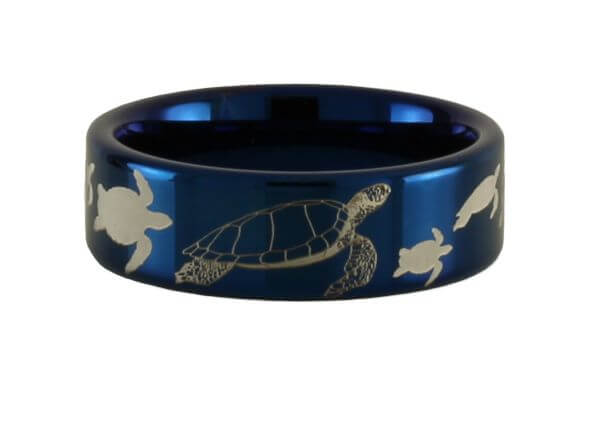Sea Turtle Tungsten Ring