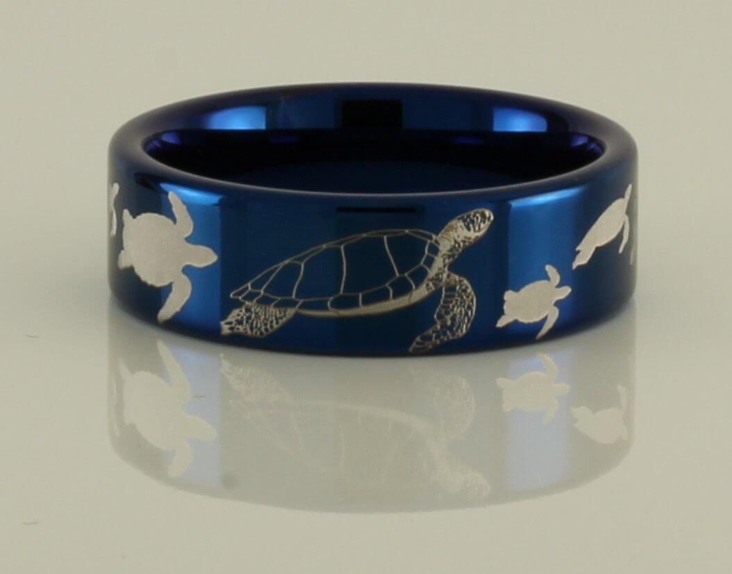 Sea Turtle Tungsten Ring