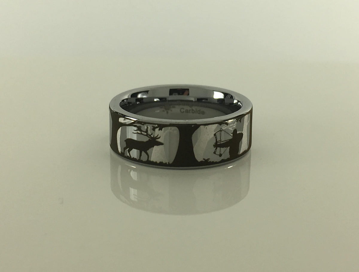 Tungsten Elk Bowhunting Scene Ring - My Shinies