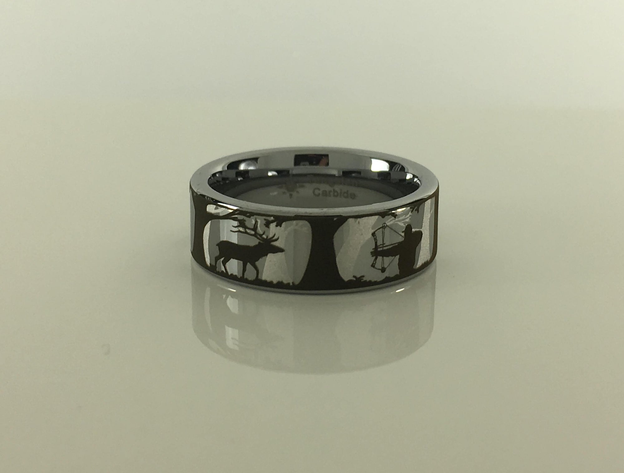 Tungsten Elk Bowhunting Scene Ring