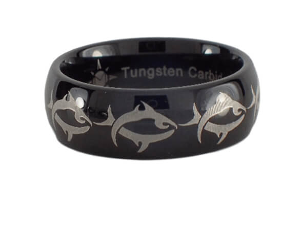 Tungsten Carbide Tribal Fishing Ring