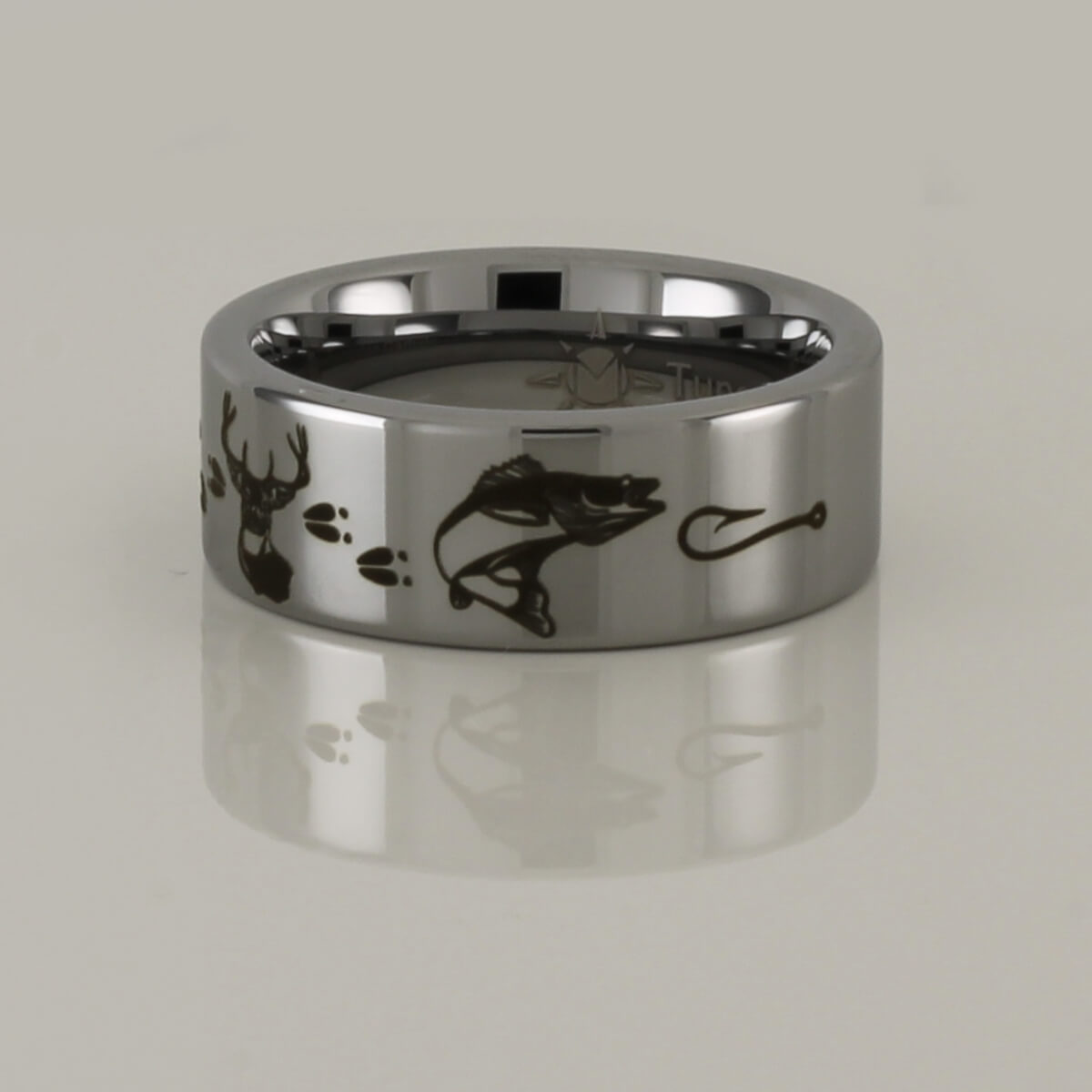 Geese Deer Walleye Tungsten Ring
