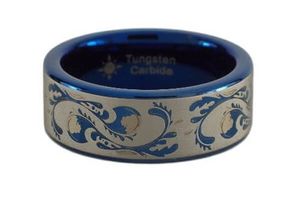Tungsten Carbide Ocean Wave Ring